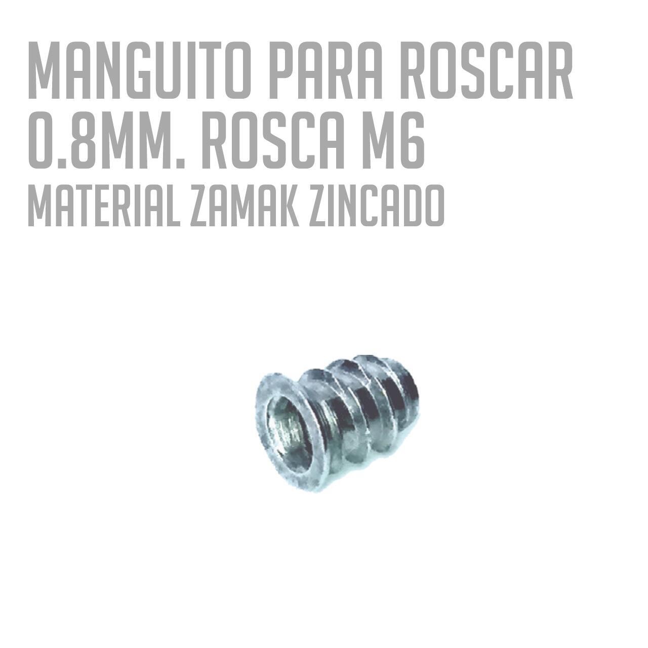 Manguito para roscar Ø8mm. Rosca M6 (Caja: 10 PZA)