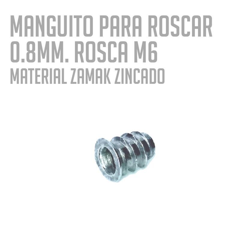Manguito para roscar Ø8mm. Rosca M6 (Caja: 10 PZA)
