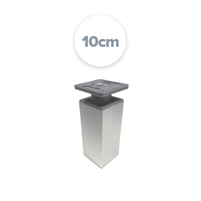 PATA Metalica Cuadrada 40x40 Regulable Alto: 10cm. Aluminio Anodizado (Caja: 1 PZA)