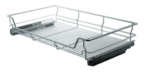 Canasto Bajo Mesada Interno Guia Oculta 40cm. Acero Cromado (Caja: 1 PZA)