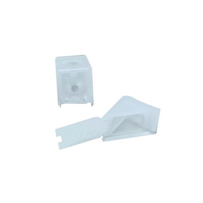Escuadra de unión angular triangulo plástico color Transparente (Caja: 50 PZA)