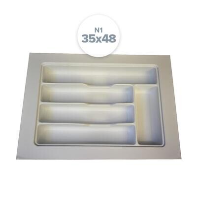 Cubiertero organizador PVC N1 - 35 x 48 Blanco (Caja: 1 PZA)