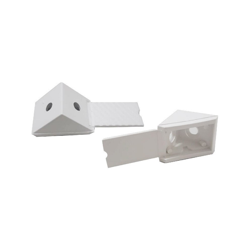 Escuadra de unión angular triangulo plástico Blanca Negra Marron (Caja: 50 PZA), Color: Blanco