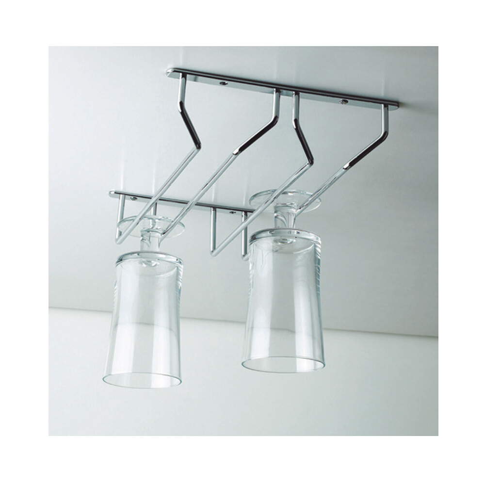 Soporte para copas Doble superior Acero cromado (Caja: 1 PZA)