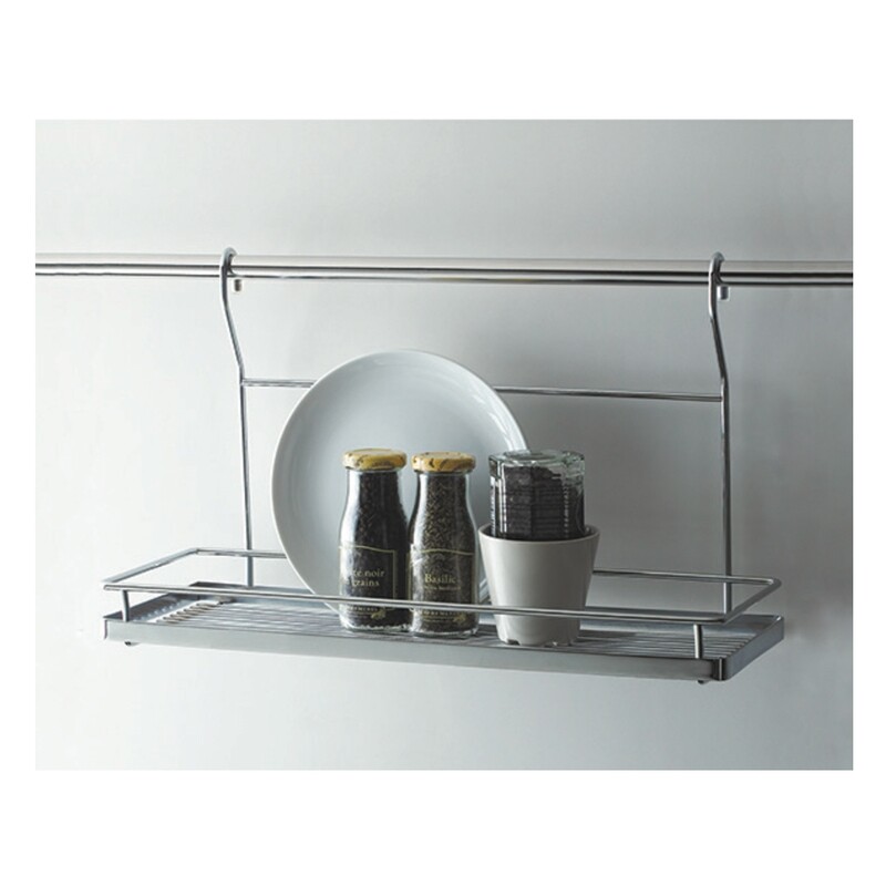 Bandeja Simple multiuso de colgar 45cm. Acero cromado (Caja: 1 PZA)