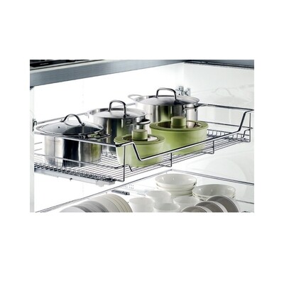 Canasto Bajo Mesada Interno Telescopica 90cm. Acero Cromado (Caja: 1 PZA)