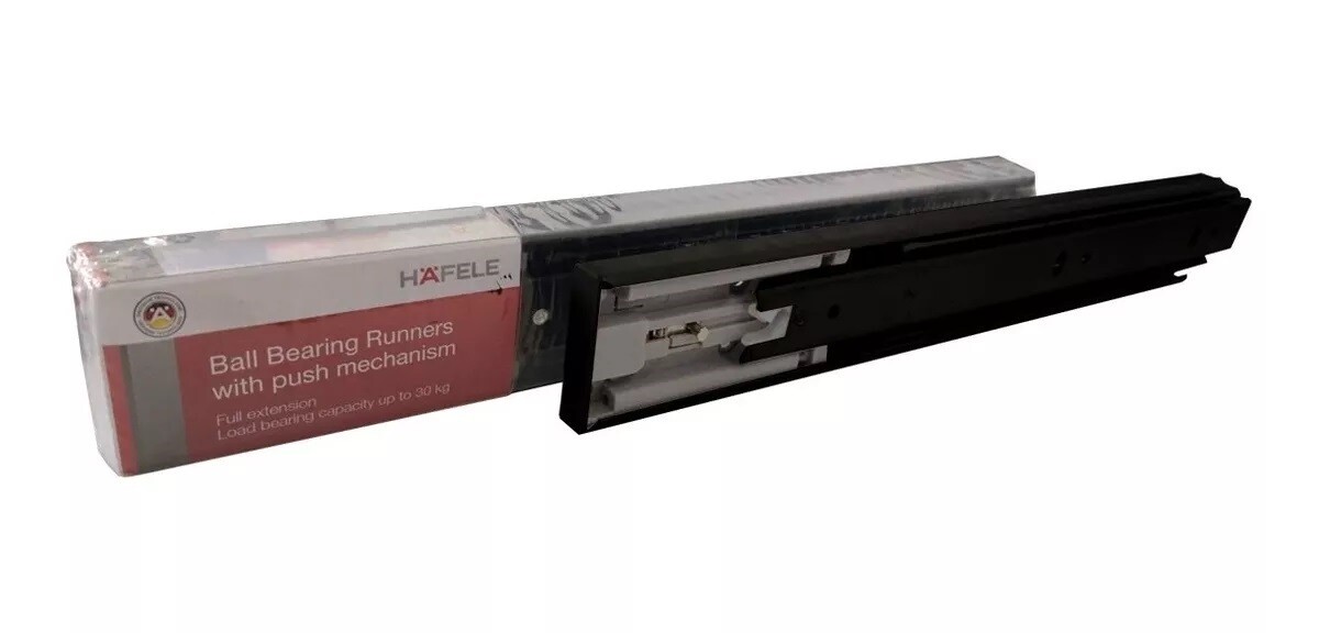 Corredera Telescopica Sobre Extension 30kg 60cm Negra (Caja: 1 PAR)