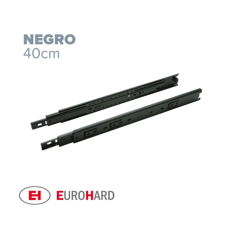 Corredera Telescopica Liviana H38 25kg 40cm. Negra (1 PAR)