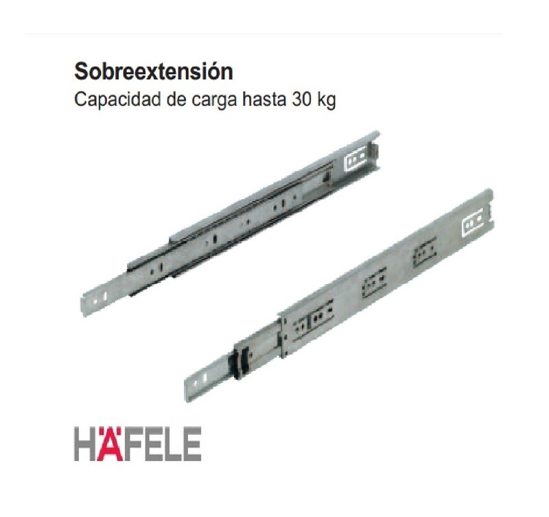 Corredera Telescopica Sobre Extension 30kg 45cm Galvanizada (Caja: 1 PAR)
