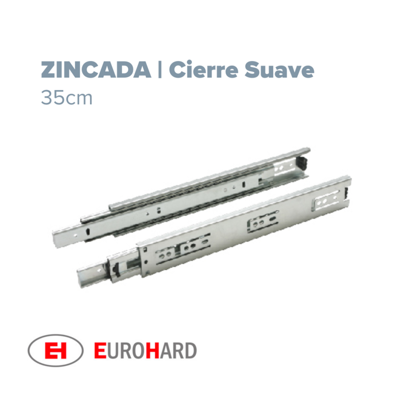 Telescopica Cierre Suave H45 45kg 35cm Zincada EH (Caja: 1 PZA)