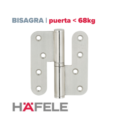 Bisagra Pomela 68kg Acero Inoxidable 100x88mm.DR (Caja: 1 PZA)