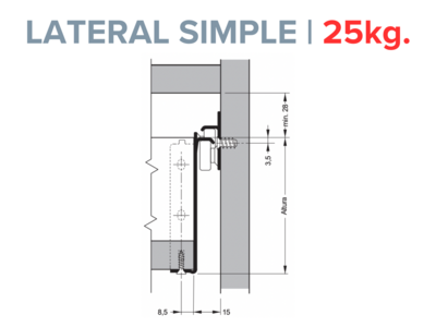 Laterales Simple 25kg.