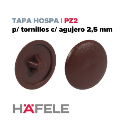 Tapa Tornillo Hospa, con Orificio Central de 2,5mm. 12mm. Marron (Caja: 100 PZA)