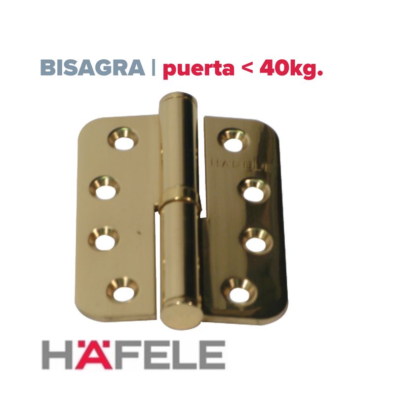 Bisagra Pomela 40kg Acero Inoxidable 80x62mm.DR (Caja: 1 PZA)