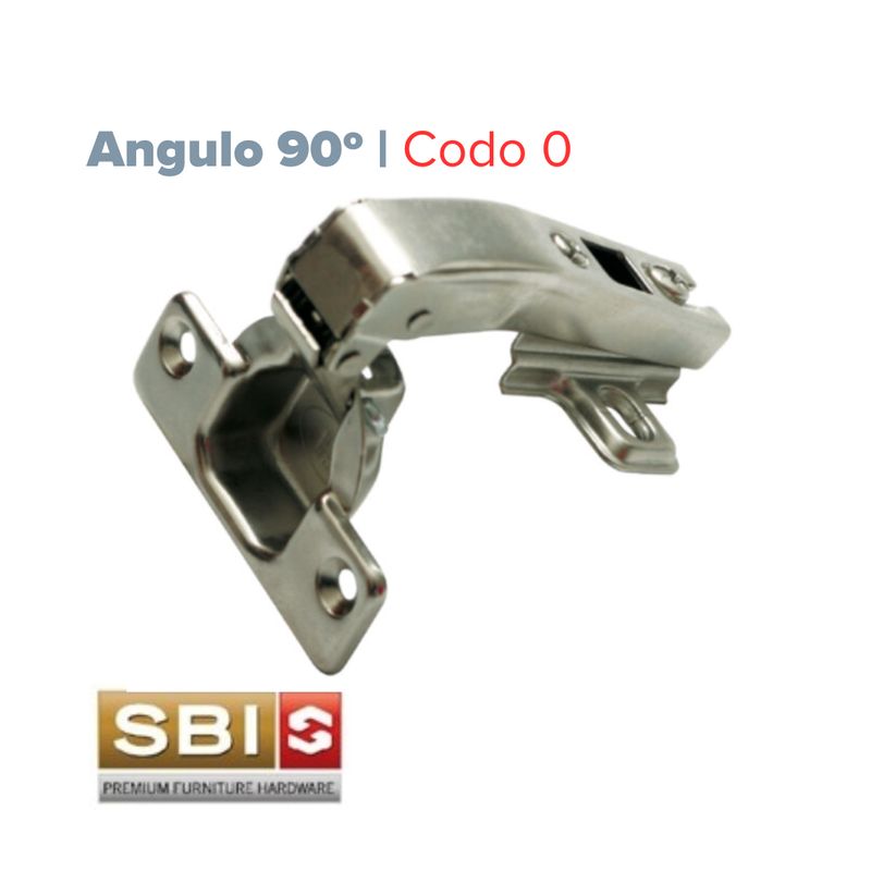 Bisagra Ø35 90º esquinero recto / Pilastra, con base. SBI (Caja: 1 PZA)