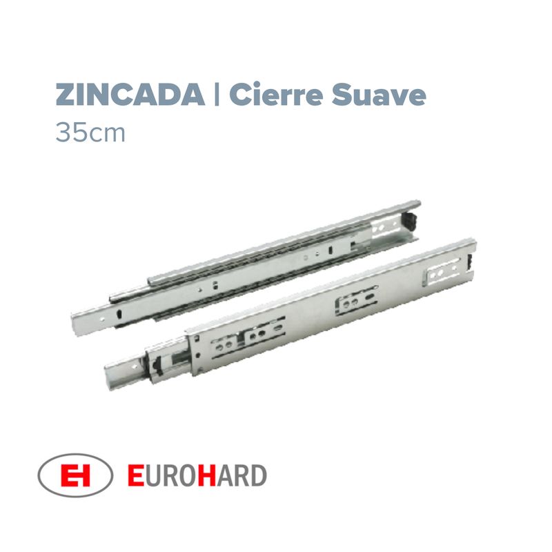 Telescopica Cierre Suave H45 45kg 35cm Zincada EH (Caja: 1 PZA)