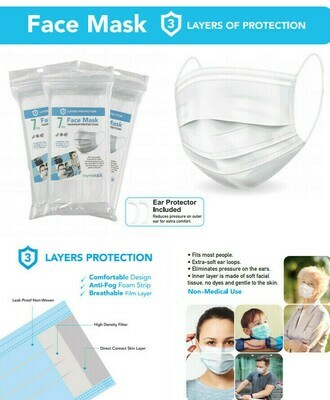 46720 3-LAYER FACE MASK 7CT
