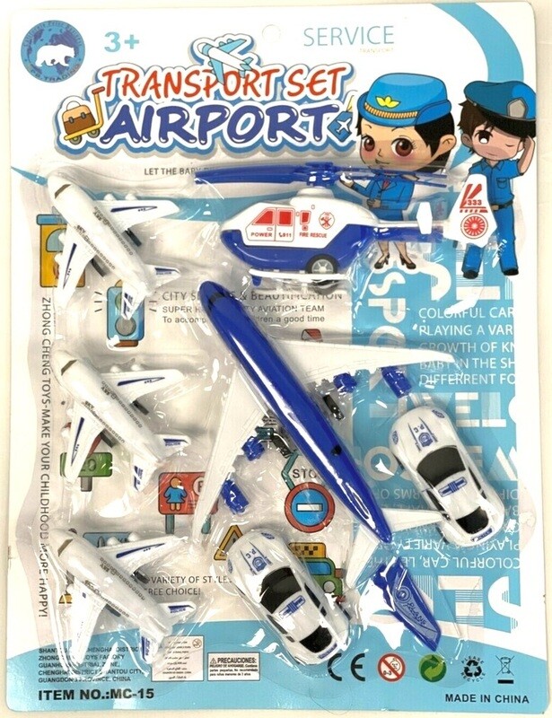 7PC PULL BACK TRANSPORT AIRPORT SET