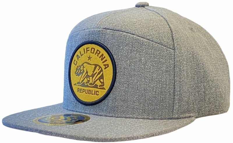 California Bear Round Patch Snapback Hat