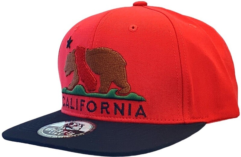 California Embroidered Bear Snapback Hat