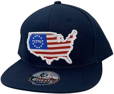 USA FLAG EMBROIDERY SNAPBACK​ HAT​​​