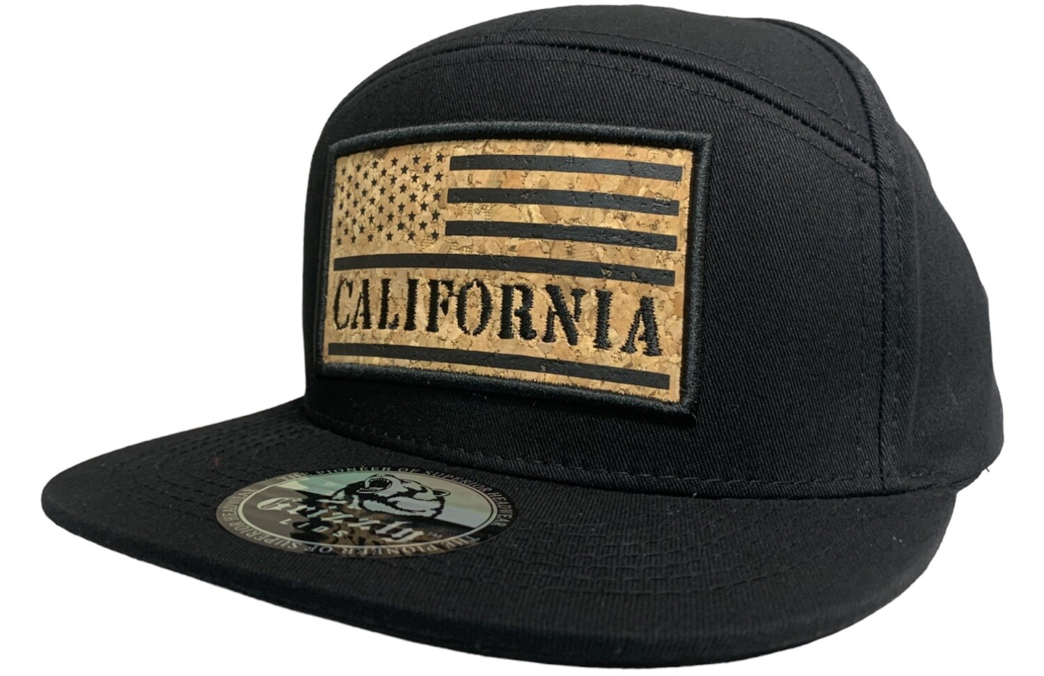 California Cork USA Flag Embroidered Snapback 6 Panel Adjustable Snap Fit Hat