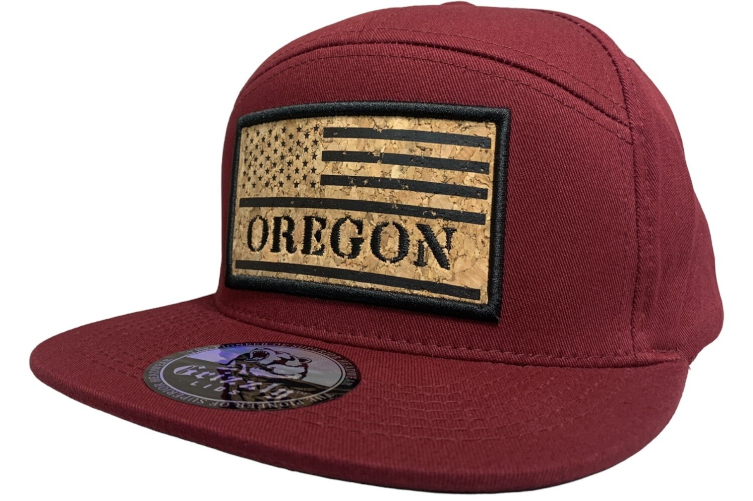 Oregon and Portland USA Flag Cork Snapback 6 Panel Adjustable Snap Fit Hat