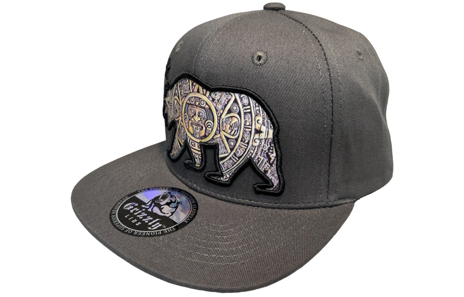 Aztec California Bear Snapback 6 Panel Adjustable Snap Fit Hat