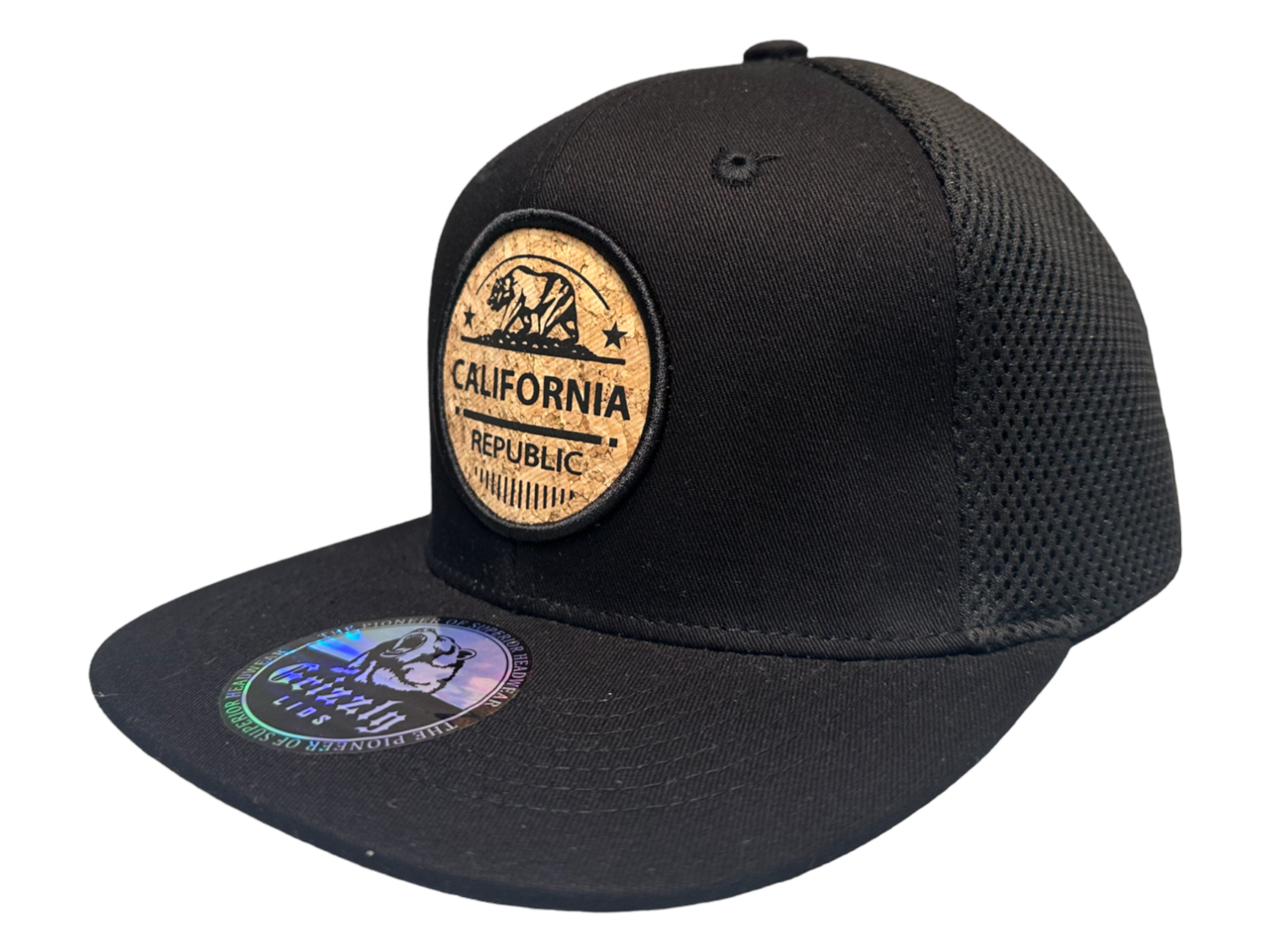California Republic Cork Round Snapback 6 Panel Adjustable Snap Fit Hat