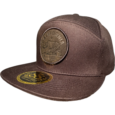 California Republic Black Patch Snapback 6 Panel Adjustable Snap Fit Hat