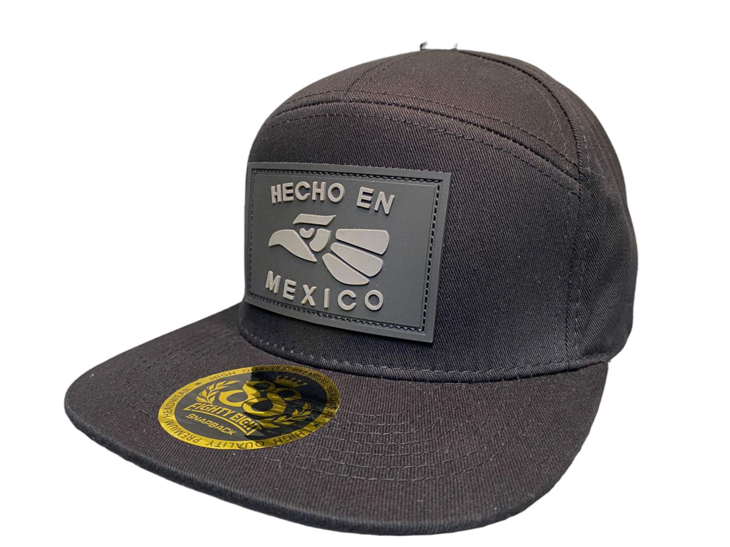 Hecho Eagle Rubber Patch Snapback 6 Panel Adjustable Snap Fit Hat