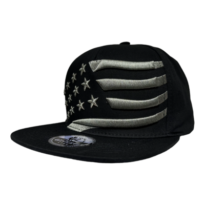 Stars and Stripes Embroidered Snapback 6 Panel Adjustable Snap Fit Hat