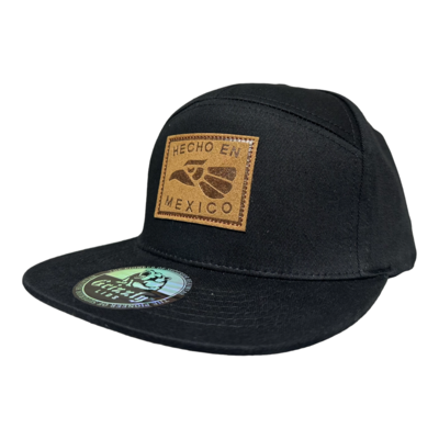 Hecho en Mexico Leather Small Patch Snapback 6 Panel Adjustable Snap Fit Hat