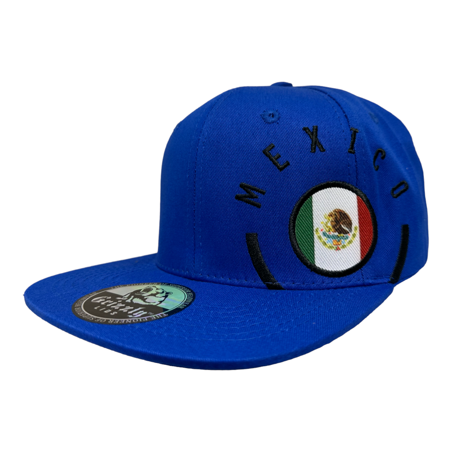 Mexico Circle Flag Embroidered Patch Snapback 6 Panel Adjustable Snap Fit Hat