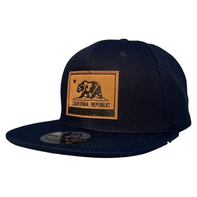 Cali Republic Leather Patch Snapback 6 Panel Adjustable Snap Fit Hat