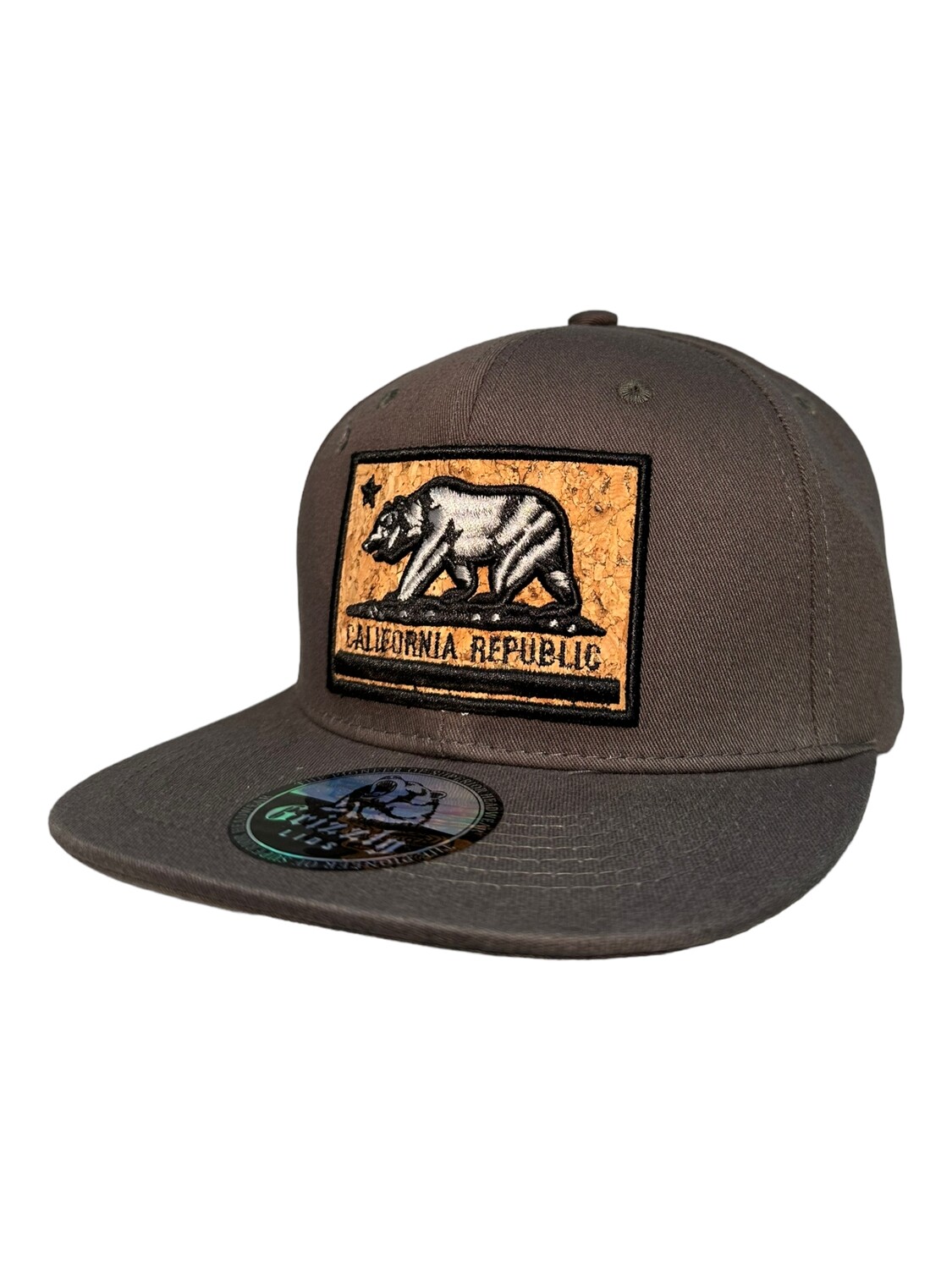 California Bear Embroidered Cork Snapback 6 Panel Adjustable Snap Fit Hat