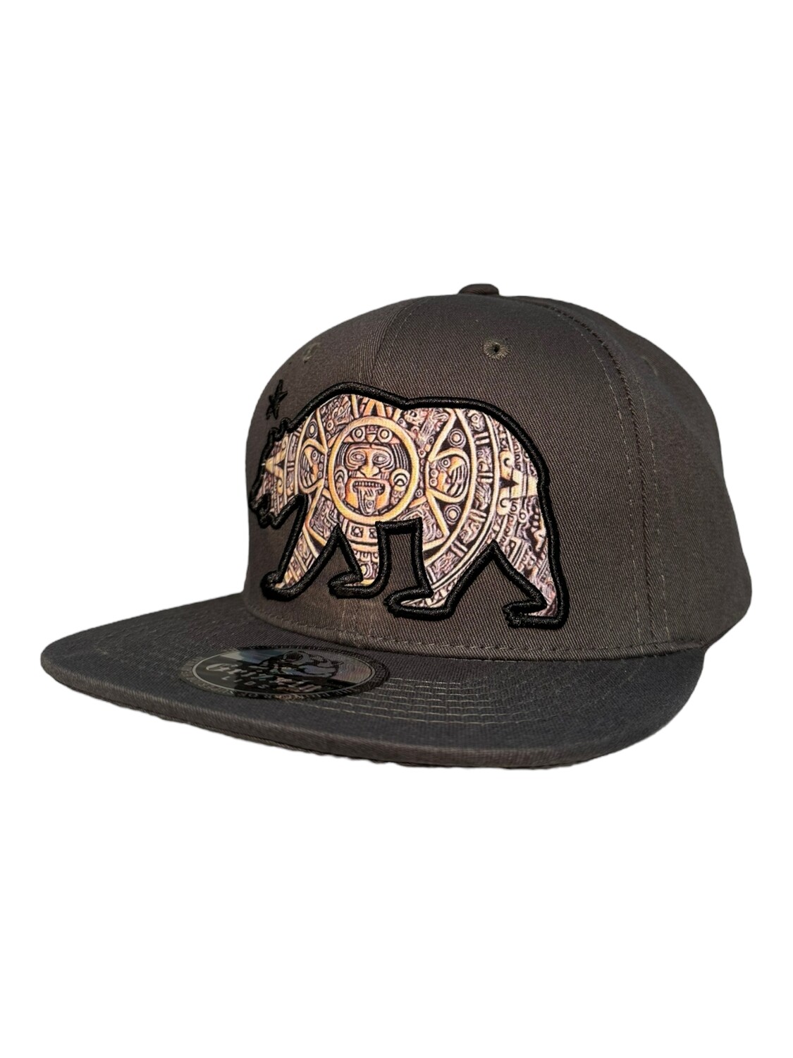 Aztec California Bear Snapback 6 Panel Adjustable Snap Fit Hat