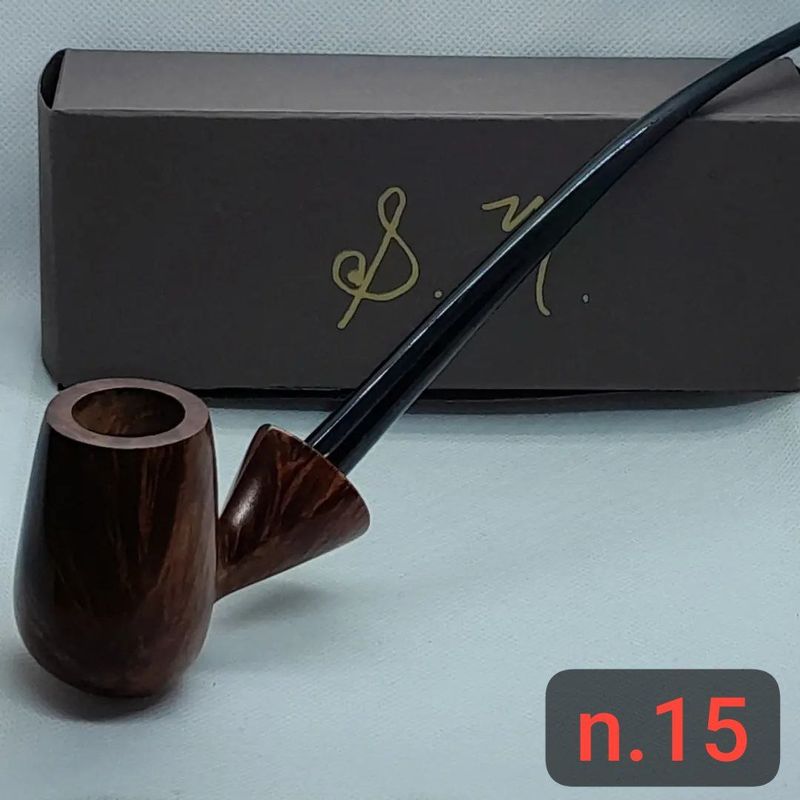 Pipa NUOVA churchwarden liscia free handmade, bocchino in ebanite, REGALO curapipe, S.M.PIPE new pipes