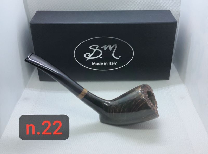 Pipa NUOVA modello dondolo,inserto in ulivo,REGALO curapipe,new pipes S.M. Pipe