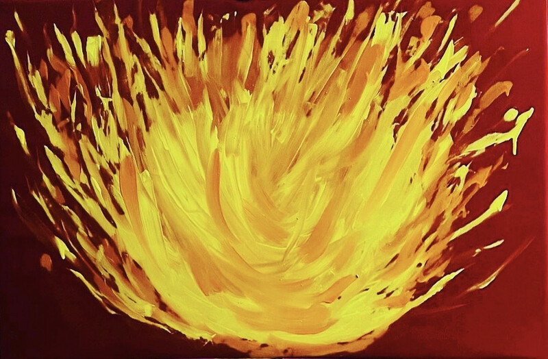 Moth To A Flame Print On Canvas (Copy) 24” X 36”