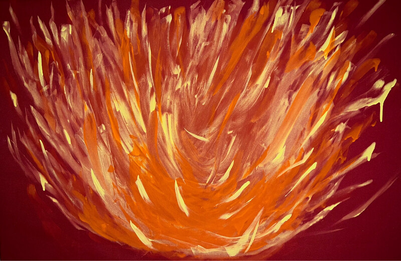 Moth To A Flame (original) 24”H X 36”W