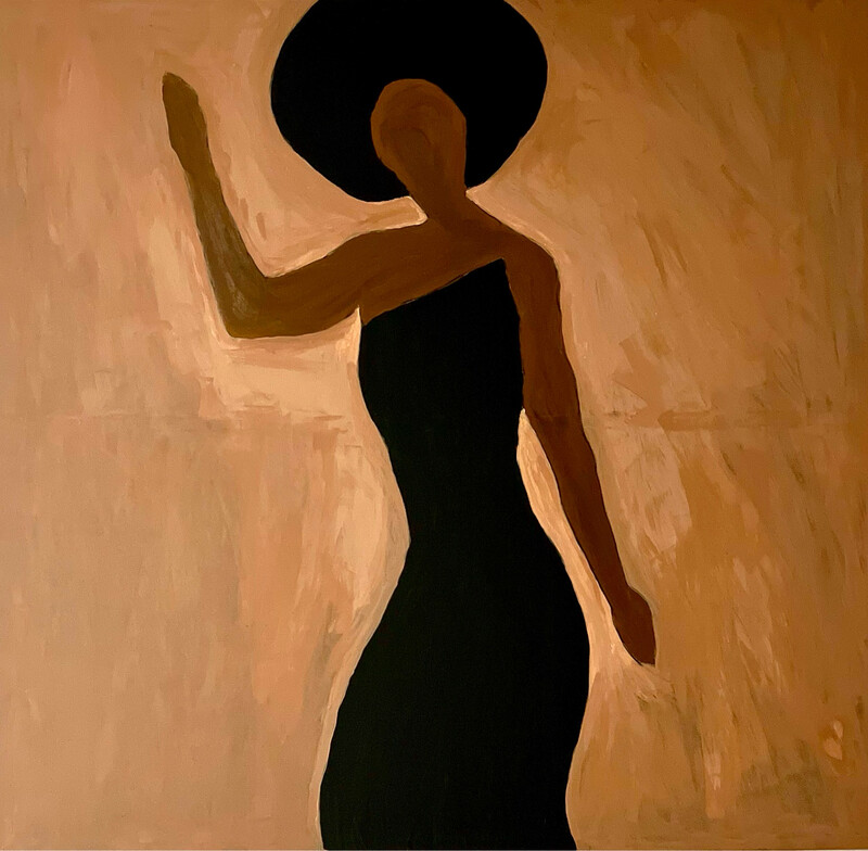 EWA Original On Leather Canvas “48”h  x “50”w