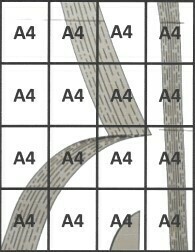 A4 sewing pattern page printed on 36 or 42 inch width paper