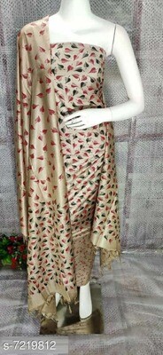 printed Tussar silk suit material