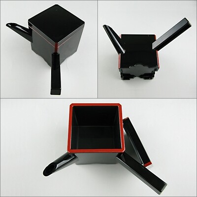 Soba Soup Pot Black Square (350cc)