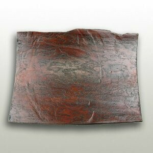 Wooden wood plate, zelkova skin, lacquered