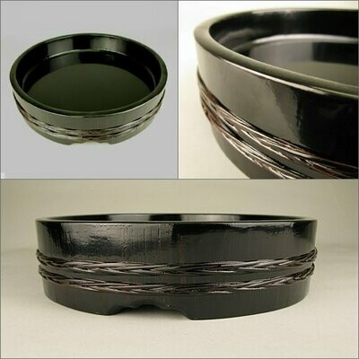 Wooden total black-painted tub 33 cm