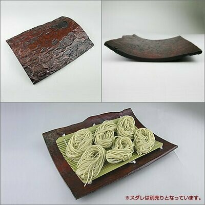 Wooden wood plate, zelkova skin, lacquered