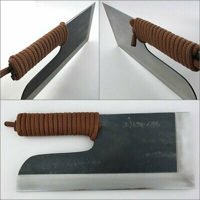For right] Takasago back polished black Uchi Yasuki steel (rope winding) 300 mm