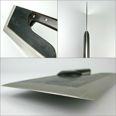 For left] Takasago model back polished black Uchi Yasuki steel (rose pattern) 300 mm